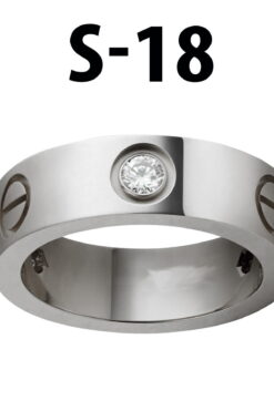 Großhandel Kartier Stein Ring Silber Farbe Nummer 18