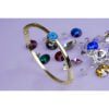 Wholesale Gold Color Evil Eye Stone Cuff Bracelet 757