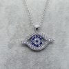 Wholesale Argent Couleur Zircon Stone RA Eye Necklace 777