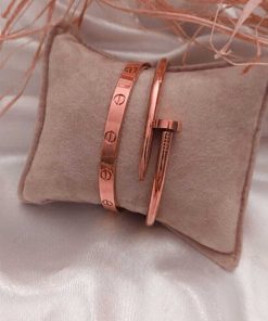 Großhandel Rose Farbe Stud und Cartier-Armband Set 842