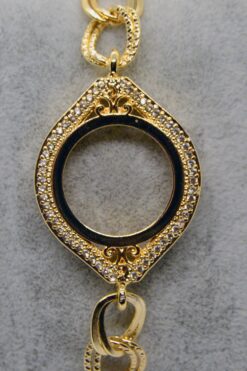 Großhandel Gold Farbe Zirkon Stein Quartal Gold platziert Damen Armband Frame 767