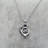Grossiste Argent Couleur Zircon Pierre Pendentif Anneau Coeur Collier 792