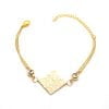 Wholesale Gold Color Square Figured Double Chain Bracelet 912