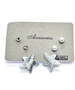 Оптовая продажа серебряных цветных сережек Star 984