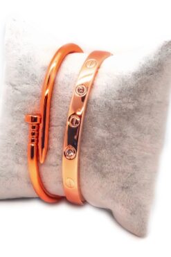 Оптовая продажа розовый цвет жезл и камень Cartier браслет комплект 944