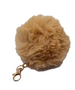 Wholesale Beige Colour Peluche Pompom Keychain 976