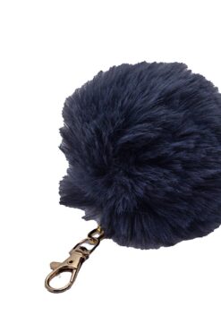 Wholesale Navy Blue Plush Pompom Keychain 978
