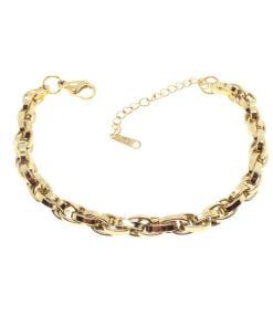 Wholesale Gold Plated Interlocking Chain Rope Unisex Steel Bracelet - 1655