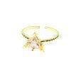 Wholesale Gold Color Triangle Stone Motif Zircon Ring Adjustable for Every Finger - 1523