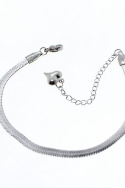 Bracelet unisexe en acier argenté avec chaîne italienne - 1669