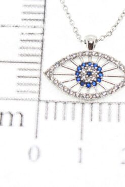 Grossiste Collier de Zircon couleur argent modèle œil maléfique - 1780