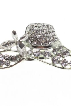 Grossiste Broche modèle de chapeau couleur argent - 1723