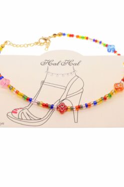 Wholesale Colorful Bead Star Anklet - 1826