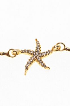 Großhandel Gold Farbe Zirkon Stein Sea Star Lift Armband - 1799