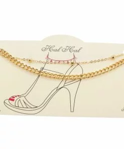 Wholesale Gold Color Ball And Cadena Chain Anklet - 1912