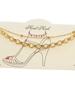 Wholesale Gold Color Ball And Doc Chain Anklet - 1901