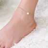 Grossiste Bracelet de cheville en chaîne Sf de couleur or avec perle - 2102