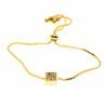 Großhandel Gold Farbe Bunte Stein Quadrat Modell Aufzug Zirkon Armband-2042