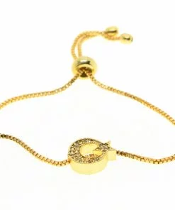 Wholesale Gold Color Moon Star Model Elevator Zircon Bracelet - 2017