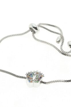 Grossiste Bracelet en argent avec pierres colorées pour modèle de pied d'ascenseur en zircon - 2046