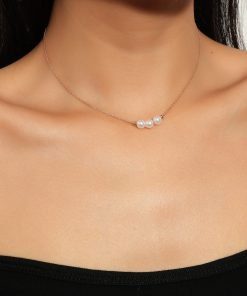 Grossiste Collier Dorique Ronde 3 Perles Sf Decor Couleur Or - 2120
