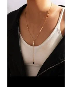 Оптовая торговля три Sequin Pendant ожерелье - 2154
