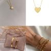 Wholesale Gold Color Combination Heart Necklace Star Necklace Kartier Nail Bracelet and Cube Combination Bracelet - 2171