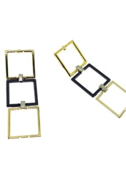 Großhandel Gold Farbe Quadrat Modell Stilvolle Baumeln Ohrringe-2210