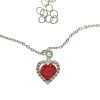 Wholesale Silver Color Red Single Stone Zircon Stone Heart Model Zircon Pendant - 2203