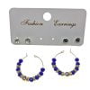 Wholesale Gold Color Blue Beads Stylish Dangle Handcrafted Combination Earrings - 2240