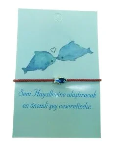 Grossiste Bracelet de la chance en forme de poisson rouge couleur or - 2290