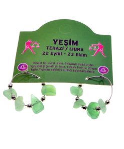 Toptan Doğaltaş Terazi Burçu Yeşim Taşı Burç Küpe - 2339