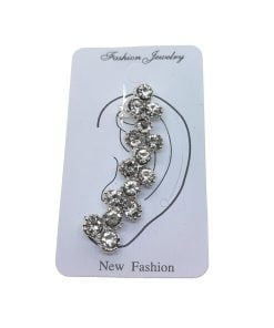 Toptan Gümüş Renk Taşlı Kıkırdak Küpe - 2368