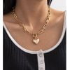 Collier de luxe nouvelle saison pour femmes, modèle Tiffany, couleur or, avec cœur - 2412