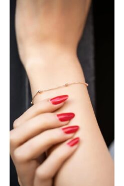 Toptan Altın Renk Kadın Gold Renk Top Zincir Bileklik - 2398