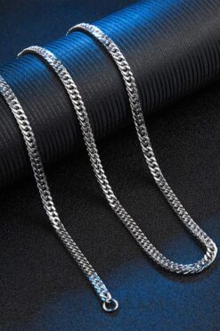 Collier unisexe en acier argenté à chaîne épaisse, modèle 2671, vente en gros