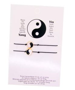 Toptan Altın Renk Yang Ying  Denge Arkadaş Şans Bilekliği - 2695