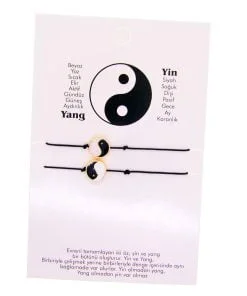 Toptan Altın Renk Yang Ying  Denge Arkadaş Şans Bilekliği - 2695