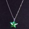 Wholesale Silver Color Greenish Star Steel Pendant - 2438