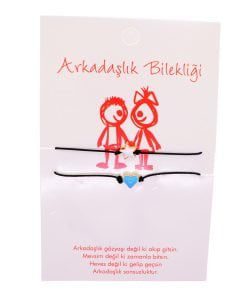 Toptan Altın Renk Yıldız Kalp  Arkadaş Şans Bilekliği - 2688