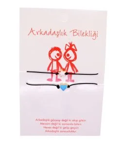 Toptan Altın Renk Yıldız Kalp  Arkadaş Şans Bilekliği - 2688