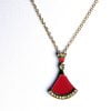 Collier en acier et nacre rouge couleur or en gros - 2492