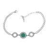 Wholesale Silver Color Green Mother of Pearl Round Steel Bracelet - 2619