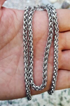 Wholesale Silver Color Chavin Angelus Lufigo Unisex Men's Steel Chain Necklace 55 Cm Steel Necklace - 2673