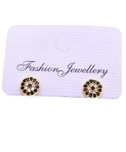 Wholesale Gold Color Evil Eye Zircon Earrings - 2699