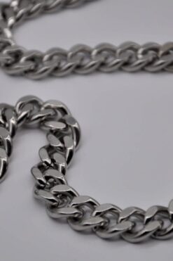 Wholesale Silver Color Shaved Chain Stainless Unisex Steel Necklace 55 Cm. Steel Necklace - 2677
