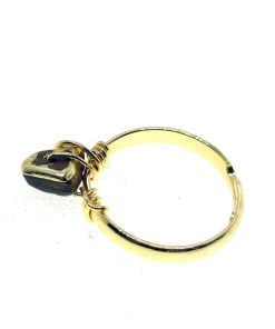 Großhandel Gold Farbe Naturstein Zirkon Ring Einstellbar Passt Alle Finger Gemischt - 2796