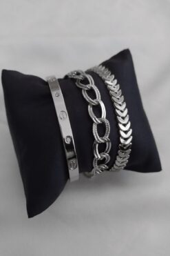 Wholesale Combination Women Combination Stone Kartier Fishbone Double Chain Bracelet 959