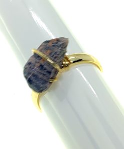 Großhandel Gold Farbe Naturstein Zirkon Ring Einstellbar Passt Alle Finger Gemischt - 2796