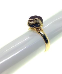 Großhandel Gold Farbe Naturstein Zirkon Ring Einstellbar Passt Alle Finger Gemischt - 2796